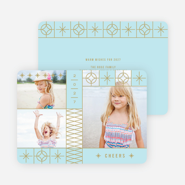 Photo Stars New Year Cards - Blue