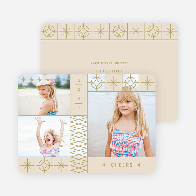 Photo Stars New Year Cards - Beige