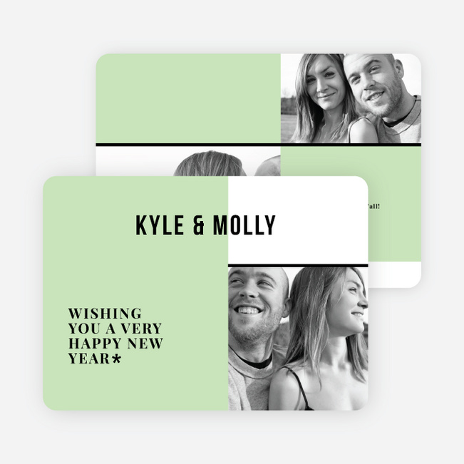 Picture Grid New Year Cards - Green