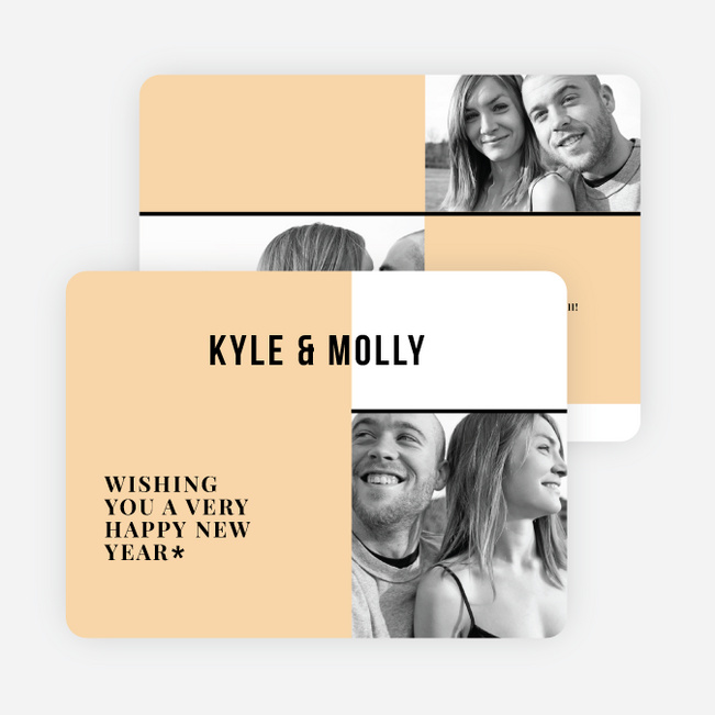 Picture Grid New Year Cards - Orange