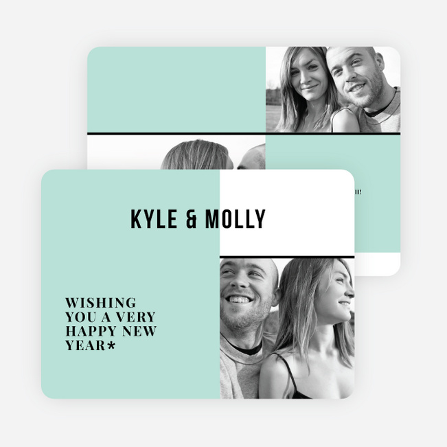Picture Grid New Year Cards - Blue