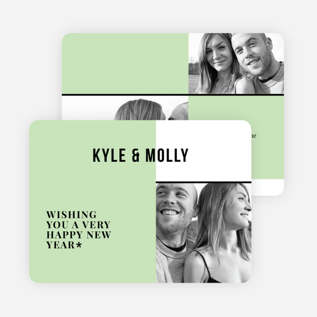 Picture Grid New Year Cards - Green