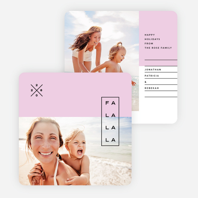 Simple Lines Christmas Cards - Purple