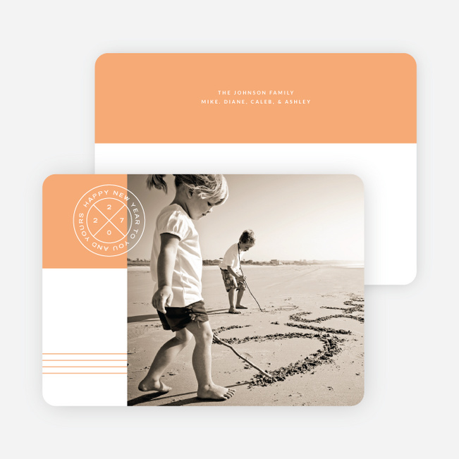 Simple Seal New Year Cards - Orange