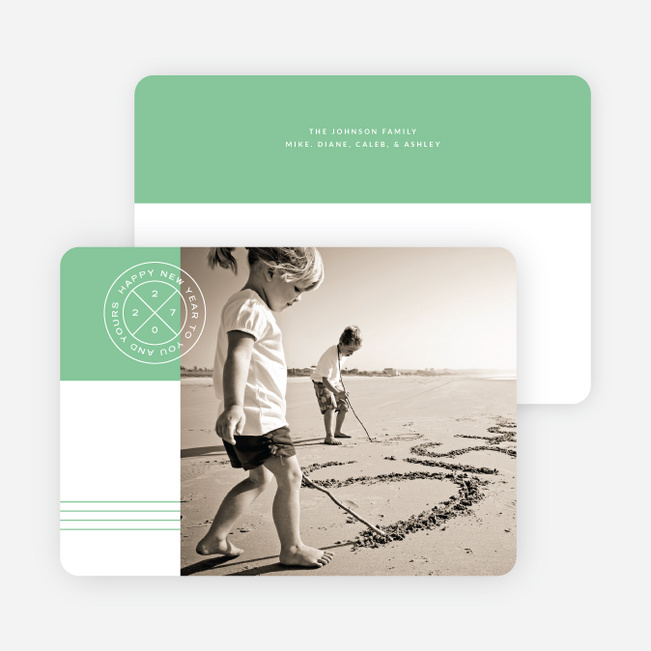 Simple Seal New Year Cards - Green