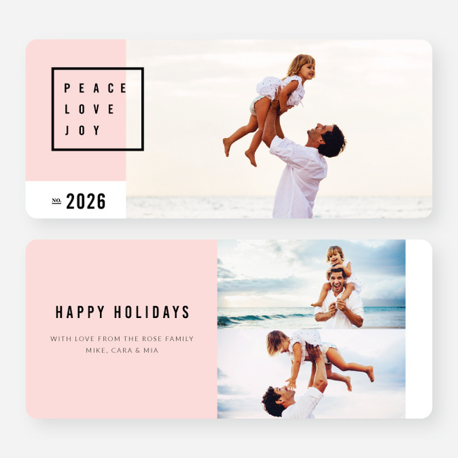 Simply Stated Holiday Cards - Pink