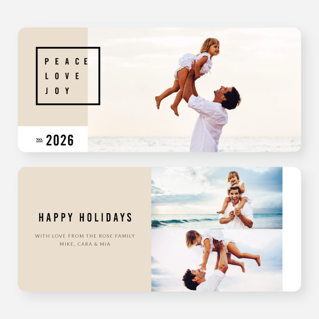 Simply Stated Holiday Cards - Beige
