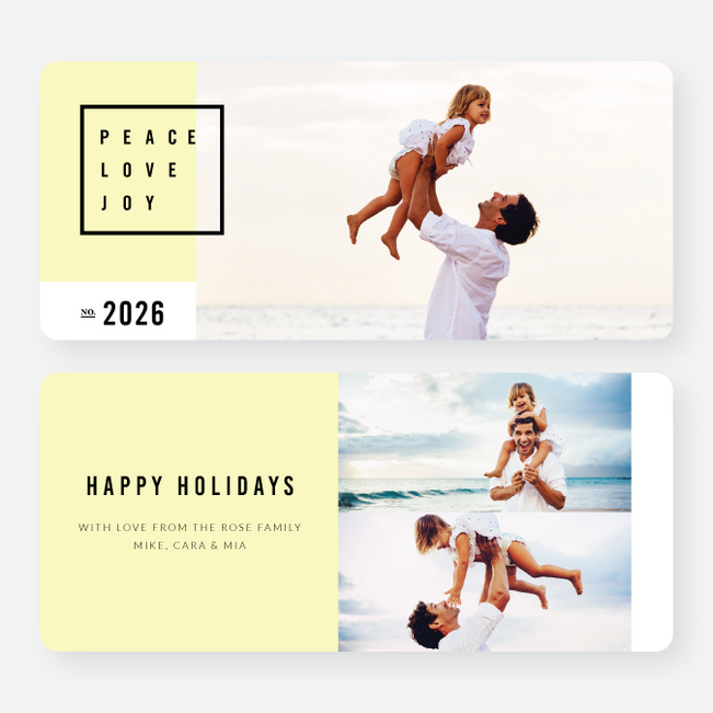 Simply Stated Holiday Cards - Yellow
