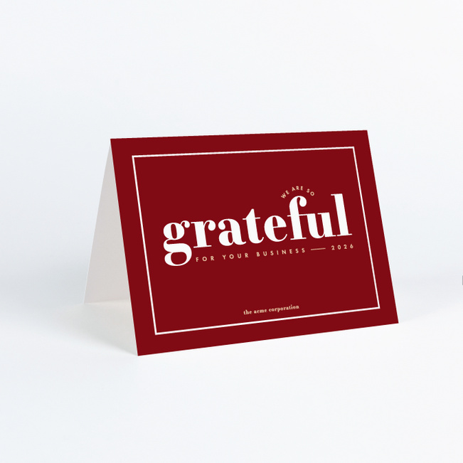 So Grateful Business Holiday Cards - Red