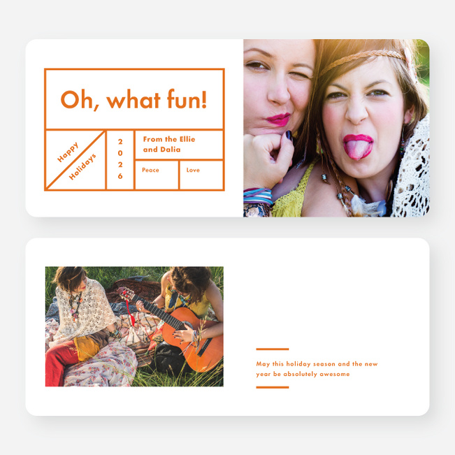 Squared Away Holiday Cards - Orange