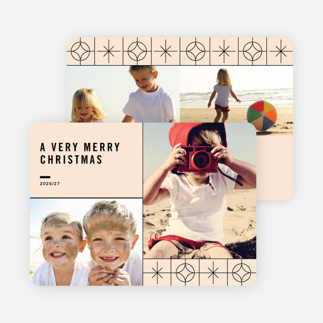 Stars Pattern Christmas Cards - Orange