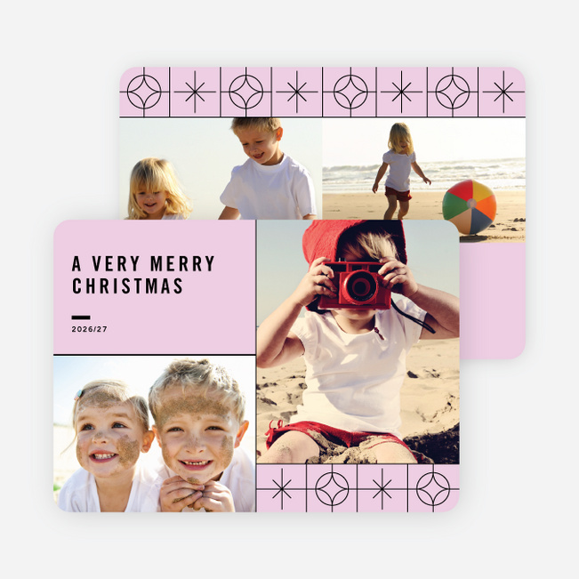Stars Pattern Christmas Cards - Purple