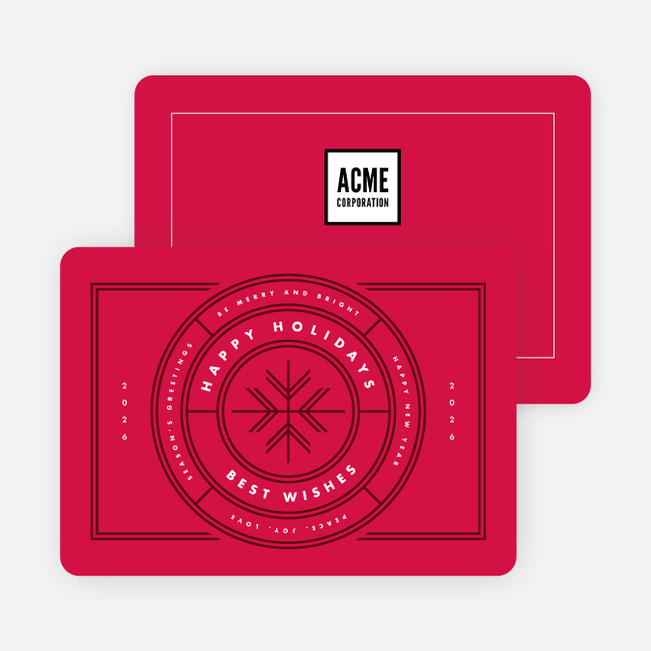 All Around Wishes Corporate Holiday Cards - Red