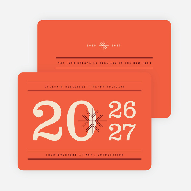 Best Wishes Corporate Holiday Cards - Red
