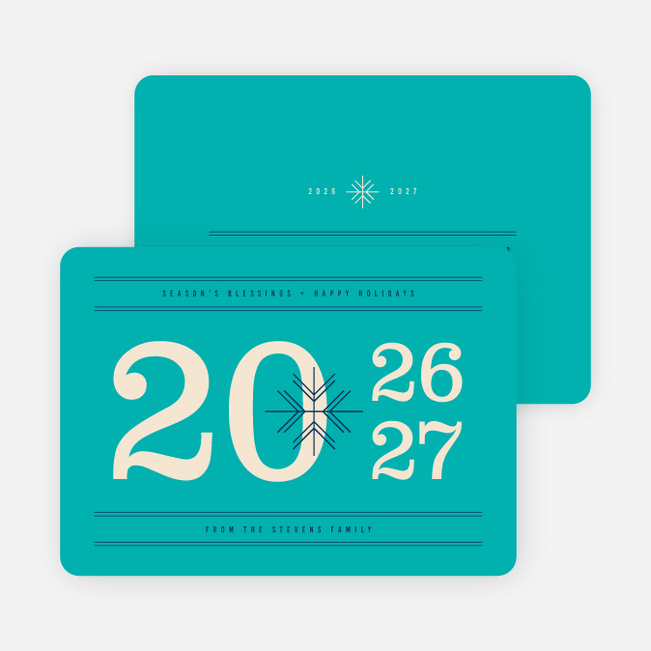 Big Numbers New Year Cards - Blue