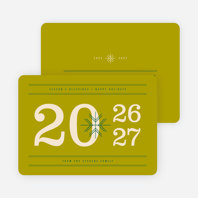 Big Numbers New Year Cards - Green