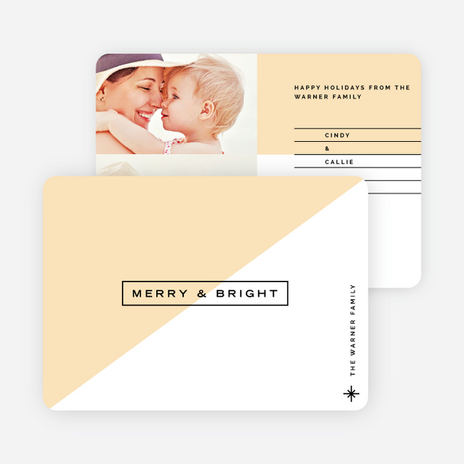 Color block Lines Holiday Cards - Orange