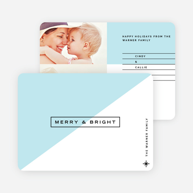 Color block Lines Holiday Cards - Blue