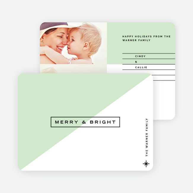 Color block Lines Holiday Cards - Green