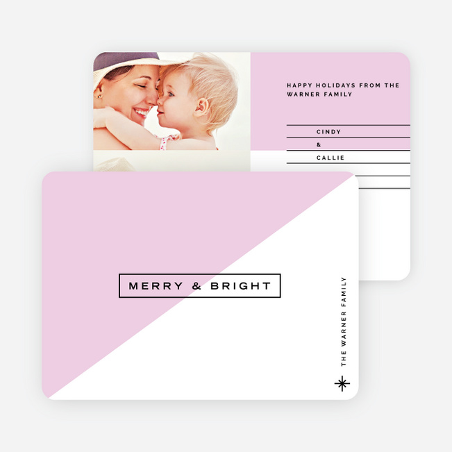 Color block Lines Holiday Cards - Purple