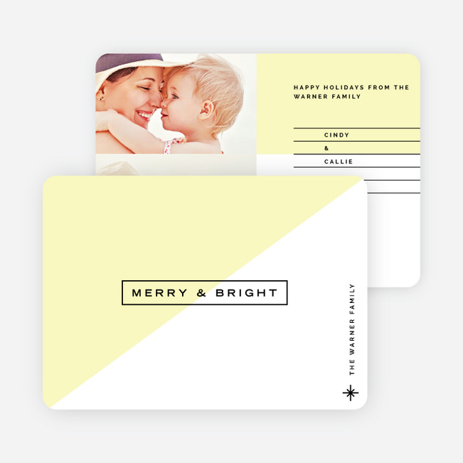 Color block Lines Holiday Cards - Yellow