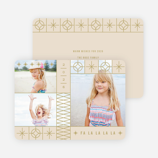 Decorative Stars Christmas Cards - Beige