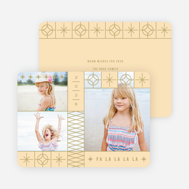 Decorative Stars Christmas Cards - Orange