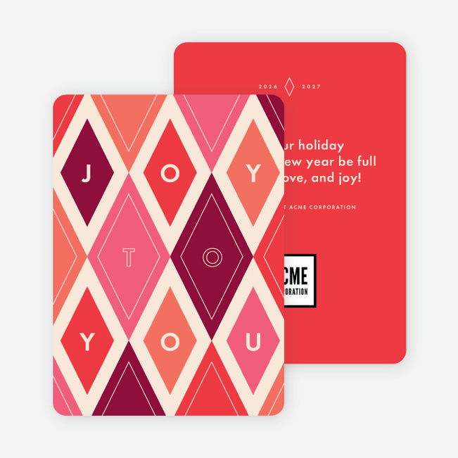 Diamond Galore Corporate Holiday Cards - Red