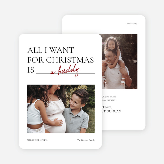 Fill in the Blank Personalized Christmas Cards - Black