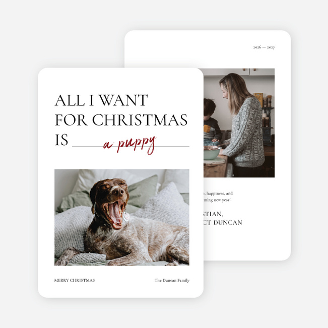 Fill in the Blank Personalized Christmas Cards - Black