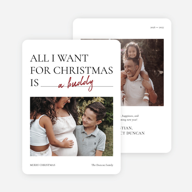 Fill in the Blank Personalized Christmas Cards - Black