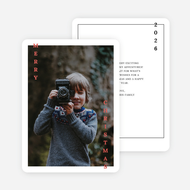 Foil Tall Greeting Christmas Cards - Red