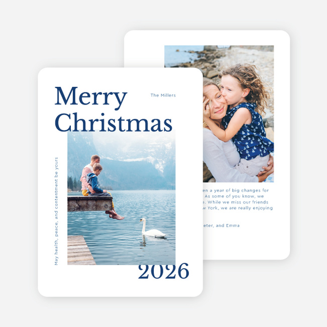 Happiness Aligned Christmas Cards - Blue