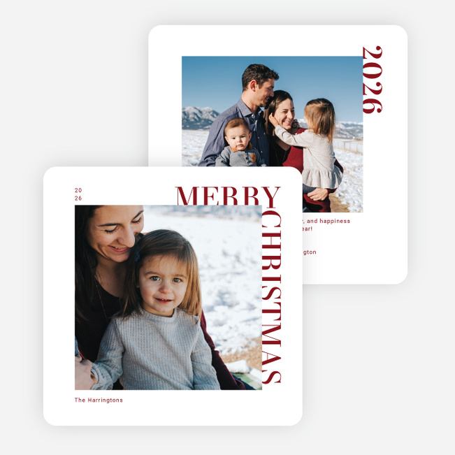 Merry & Modern Christmas Cards - Red