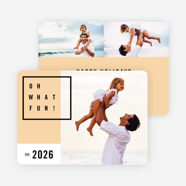 Modern Design Christmas Cards - Orange