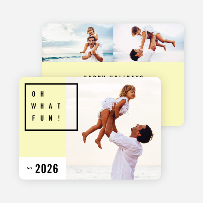 Modern Design Christmas Cards - Yellow