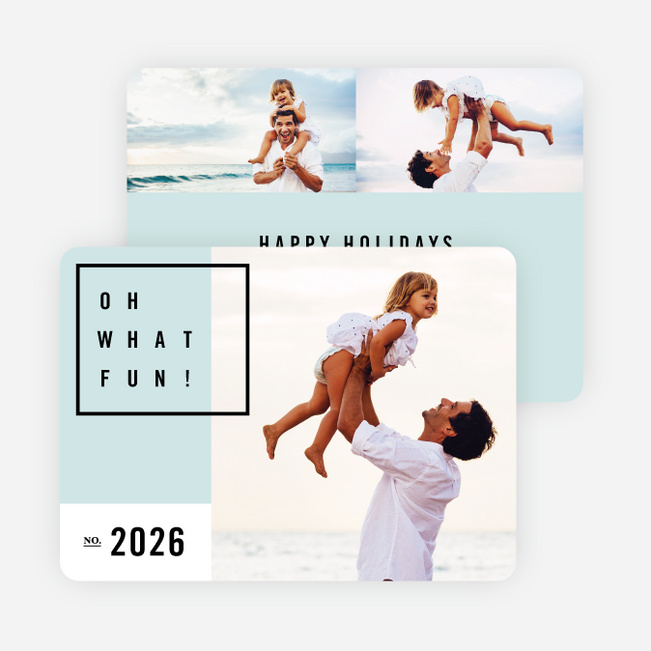 Modern Design Christmas Cards - Blue