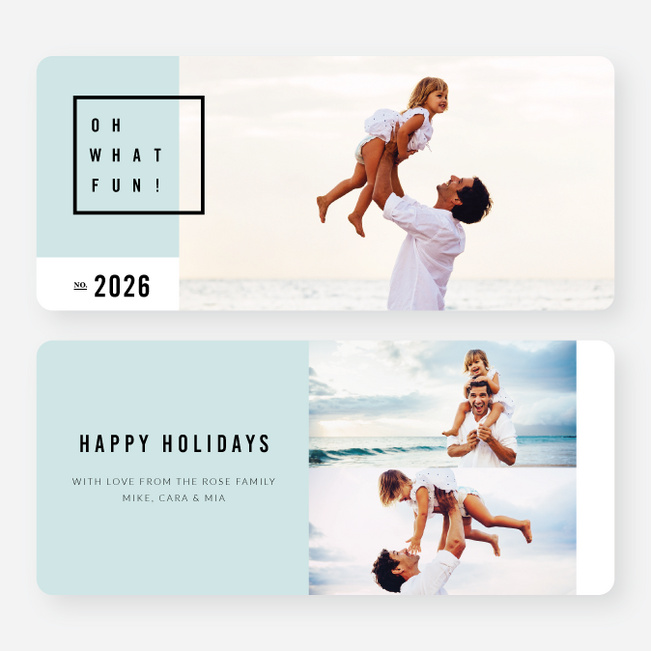 Modern Design Christmas Cards - Blue