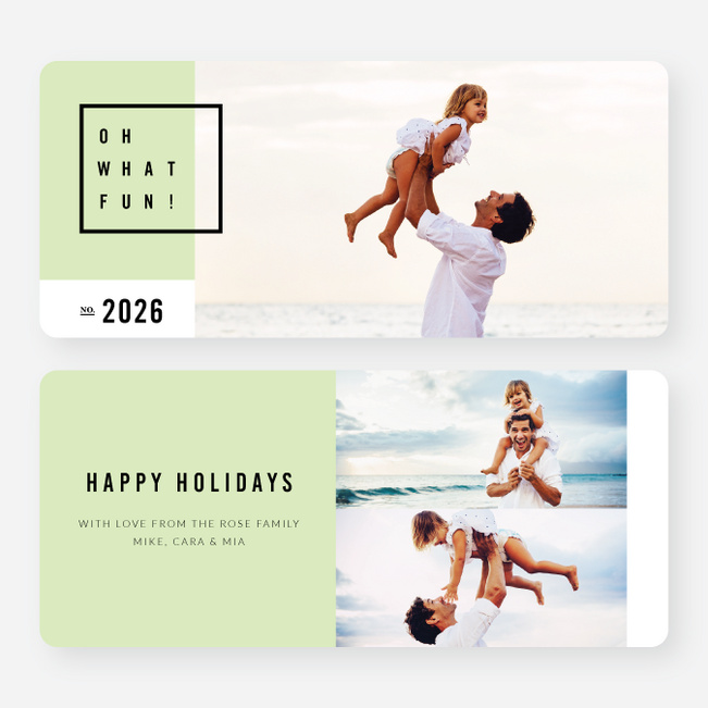 Modern Design Christmas Cards - Green