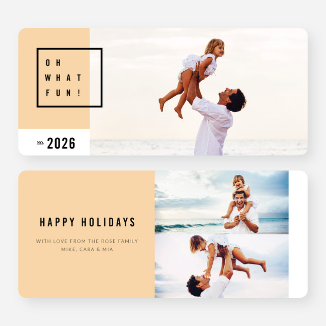 Modern Design Christmas Cards - Orange