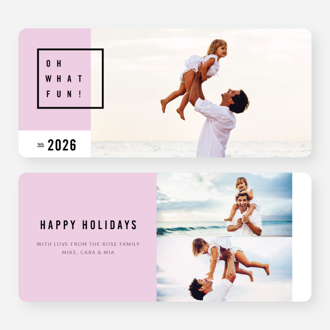Modern Design Christmas Cards - Purple