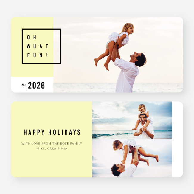 Modern Design Christmas Cards - Yellow