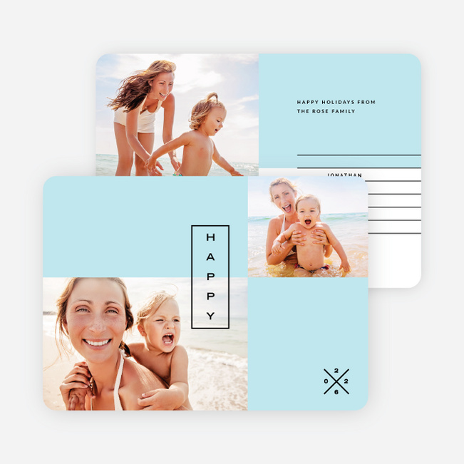 Modern Lines Holiday Cards - Blue