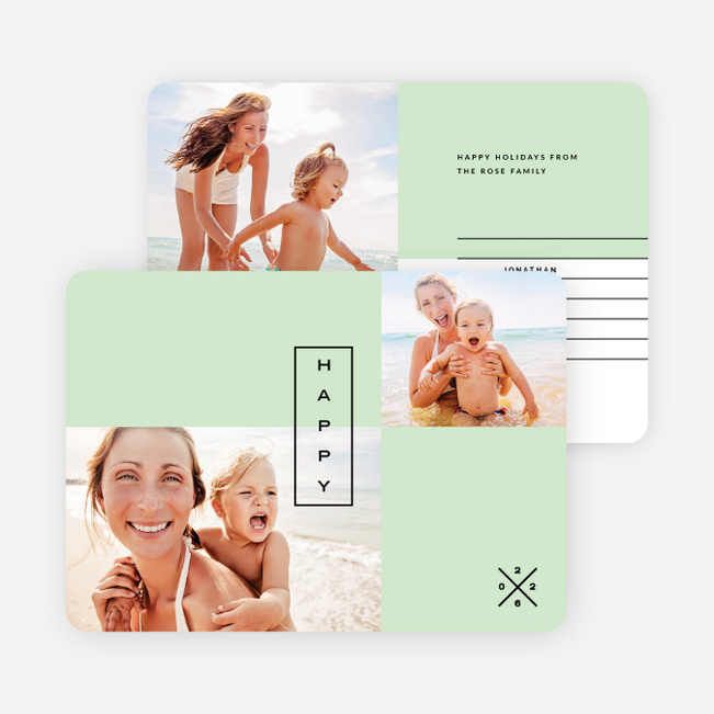 Modern Lines Holiday Cards - Green