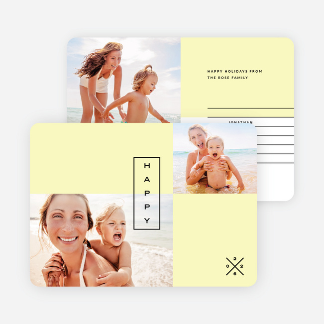 Modern Lines Holiday Cards - Yellow