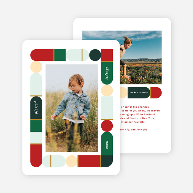 Nutcracker Pattern Christmas Cards - Multi