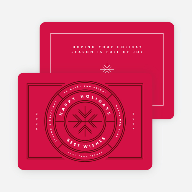 Snowflake Stamp Holiday Cards - Red