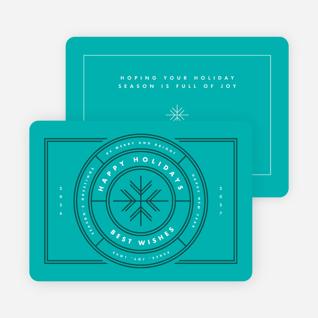 Snowflake Stamp Holiday Cards - Blue
