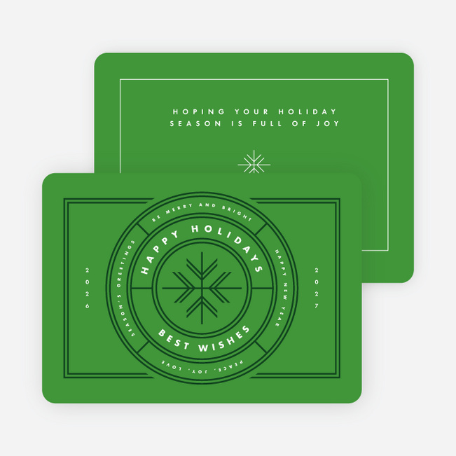 Snowflake Stamp Holiday Cards - Green