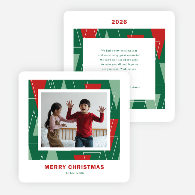 Tree Pattern Christmas Cards - Multi